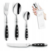 Amefa sztućce Country Vintage zestaw 24 sztuki dla 6 osób czarne retro bez niklu 18/0 w wioejskim stylu