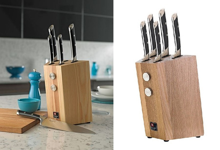Amefa Richardson Sheffield noże kuchenne w bloku drewnianym zestaw 5 sztuk R-VISION ze stali nierdzewnej kute 