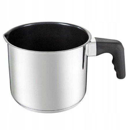 Ambition garnek stalowy do mleka z powłoką nieprzywierającą nierdzewny z miarką do kakao budyniu sosu na indukcję gaz 14 cm 1,8 l