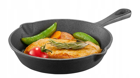 Ambition patelnia żeliwna 26 cm Iron na indukcję gaz do piekarnika uniwersalna z wylewkami