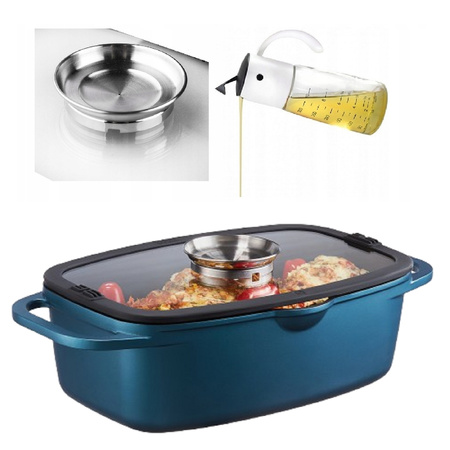 Ambition brytfanna Azzurro 6 l z powłoką nieprzywierającą na indukcję gaz do piekarnika z aromatyzerem 32 cm