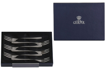 GERPOL VENUS widelczyki zestaw 6 do ciasta tortu deserów komplet dla 6 OSÓB sztućce nierdzewne ze stali 18/10 połysk