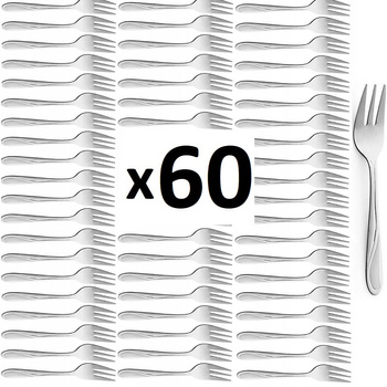 AMEFA  sztućce Whisper zestaw 60 widelczyki do ciasta tortu deserów komplet dla 60 OSÓB gastronomiczne do restauracji nierdzewne bez niklu 18/0