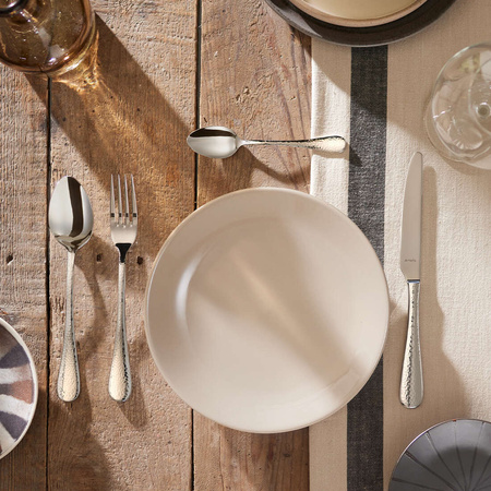 Sztućce Amefa Sierra 4 szt. obiadowe zestaw na 1 osobę nierdzewne nowoczesne z tłoczonym wzorem do zmywarki stal 18/10