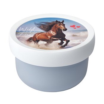 MEPAL Campus pojemnik fruitbox dla dzieci z konierm na przekąski owoce warzywa musli  DZIKI KOŃ  300 ml bez BPA  Wild Horse