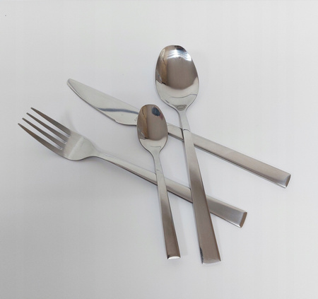 Amefa Sztućce Modena 48 elementów nowoczesne proste sztućce modern zestaw dla 12 osób bez niklu nierdzewne do zmywarki