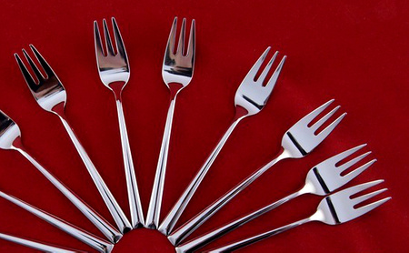 AMEFA sztućce Metropole zestaw 60 widelczyki do ciasta tortu deserów na 60 OSÓB do gastronomii restauracji kawiarni nowoczesne stal 18/10