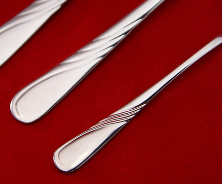 Sztućce Amefa Helma 4 zestaw na 1 OSOBĘ obiadowe klasyczne z wzorem fali nierdzewne 18/10