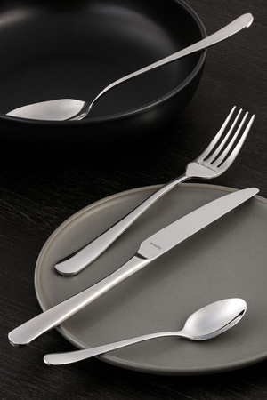 Amefa sztućce Austin zestaw 24 obiadowe komplet dla 6 OSÓB gładkie bez wzoru klasyczne nierdzewne bez niklu 18/0