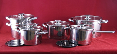 Ambition 13 garnki Urban stalowe nierdzewne tradycyjne na indukcję gaz komplet garnków ze stali nierdzewnej z wkładem na parę