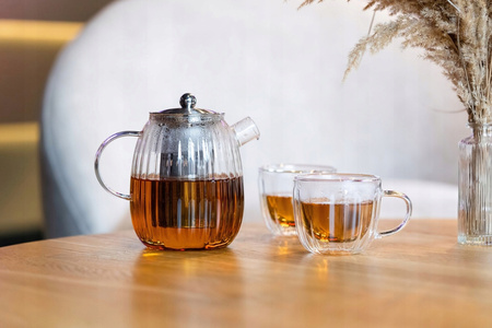 Vialli Design dzbanek zaparzacz do herbaty ziół Tulip 1 litr szklany z sitkiem  imbryk ryflowany 1000 ml