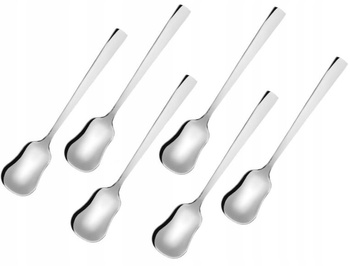 Ambition sztućce Prato zestaw 6 łyżeczki do lodów deserów komplet dla 6 OSÓB nierdzewne proste nowoczesne gładkie bez wzoru