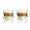 VIALLI DESIGN AMO zestaw 2 szklanki termiczne do kawy herbaty deserwów z podwójna ścianką świąteczne 220 ml 