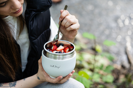 Termos z pojemnikiem i łyżką 680 ml Fuori biały 30282