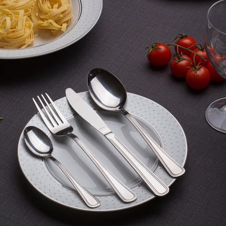 AMEFA BOLOGNA 300 sztućce nierdzewne zestaw dla 60 OSÓB obiadowe ze wzorem komplet do gastronomii  restauracji baru bez niklu 18/0