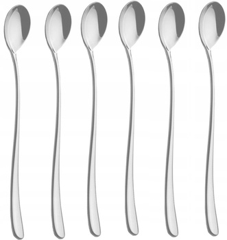 Sztućce GERLACH 49 Muza zestaw 6 długie łyżeczki do kawy latte deserów koktajli dla 6 osób eleganckie nowoczesne łyżki 18/10