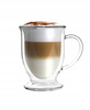 VIALLI DESIGN 2 szklanki kubki  TERMICZNE do kawy herbaty AMO 250 ml + 2 łyżeczki długie do latte Amefa Bologna