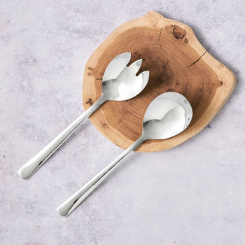 Ambition sztućce Prato komplet do sałaty sałatek ziemniaków łyżka widelec proste nowoczesne gładkie bez wzoru 20 cm w pudełku