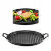 Ambition patelnia żeliwna Iron 30 cm żeliwna grillowa na indukcję gaz do piekarnika z 2 uchwytami