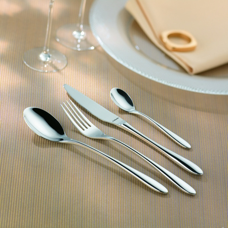 Sztućce Amefa Cuba zestaw  24 sztuki komplet dla 6 osób eleganckie nowoczesne modern gładkie bez wzoru 18/10