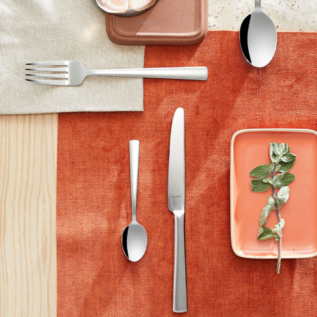 Sztućce Amefa Bliss zestaw 24 elementy komplet dla 6 osób nowoczesne obiadowe proste bez wzoru bez niklu w pudełku