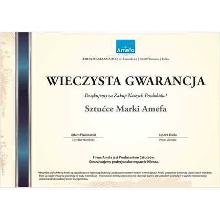 Sztućce Amefa Helma 4 zestaw na 1 OSOBĘ obiadowe klasyczne z wzorem fali nierdzewne 18/10