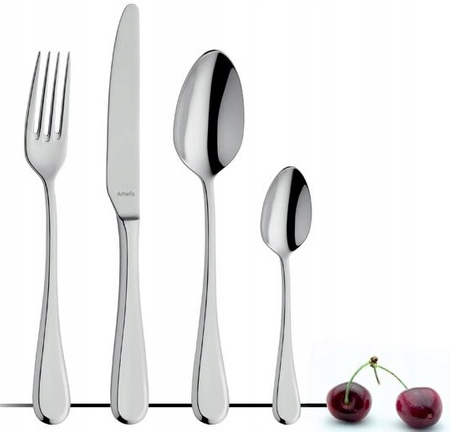 Sztućce Amefa Drift 48 zestaw dla 12 osób komplet biadowe 2 x 24 sztućce nierdzewne eleganckie bez wzoru stal 18/10 