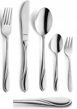 AMEFA sztućce Whisper zestaw 250 komplet dla 50 OSÓB z widelczykami nierdzewne tanie z wzorem gastronomiczne do restauracji baru stal 18/0