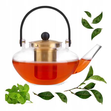 Vialli design zaparzacz Eva ze złotym sitkiem dzbanek imbryk w stylu japońskim do herbaty ziół 0,8 l