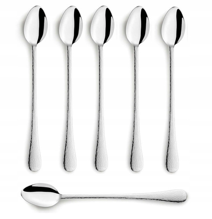 Amefa sztućce Sierra 1 długa łyżeczka do kawy latte deserów lodów ze stali nierdzewnej nowoczesna z tłoczonym wzorem stal 18/10