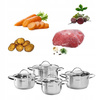 Ambition 8 garnki Remi stalowe nierdzewne tradycyjne na indukcję gaz komplet garnków ze stali nierdzewnej
