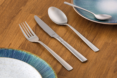 Sztućce Amefa Dakota 60 zestaw dla 12 osób sztućce obiadowe z widelczykami do ciasta + łopatka do tortu
