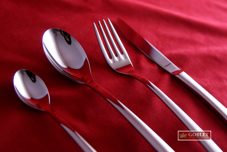 Amefa sztućce Aurora zestaw 77 sztuk sztućce dla 12 osób komplet w kasecie skrzyni drewnianej obiadowe nowoczesne na prezent