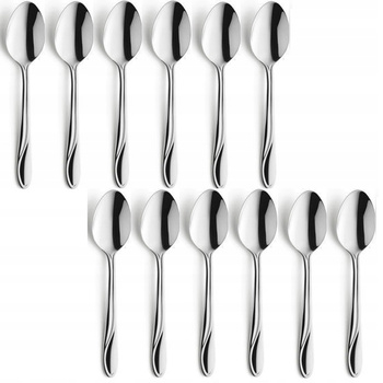 Sztućce Amefa Whisper zestaw 12 łyżeczki do herbaty komplet na 12 OSÓB nierdzewne z wzorem fali KLASYCZNE BEZ NIKLU 18/0