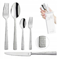 Amefa sztućce Felicity lśniące srebrne zestaw 60 sztuk komplet dla 12 osób z widelczykami do ciasta nowoczesne nierdzewne z wzorem