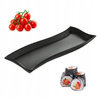 Ambition półmisek porcelanowy Salsa talerz czarny kształt fali do serów wędlin przekąsek sushi 26 x 10 cm