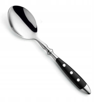 Amefa sztućce Country vintage 1 łyżka obiadowa stołowa do zupy czarna z nitami stal  18/0 w wiejskim stylu
