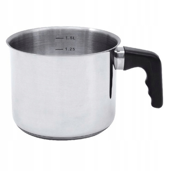 Ambition garnek stalowy do mleka nierdzewny z miarką do kakao budyniu sosu kaszki na indukcję gaz 14 cm 1,8 l