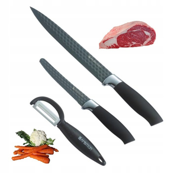 Ambition komplet noży Diamond ostre noże do mięsa warzyw + obieraczka