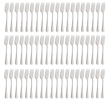 AMEFA BOLOGNA sztućce 60 widelec stołowy obiadowy ze stali nierdzewnej bez niklu z wzorem  komplet dla 60 OSÓB do gastronomii baru restauracji