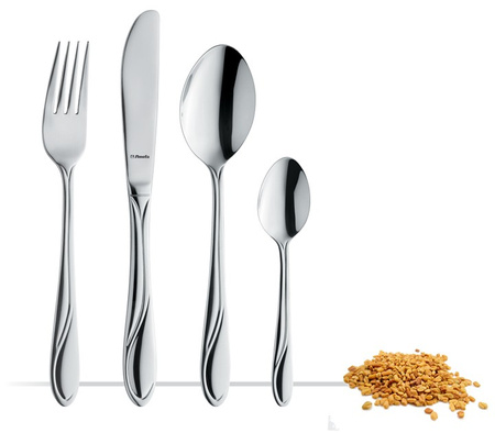 Sztućce AMEFA WHISPER zestaw 10 łyżki stołowe obiadowe do zupy z wzorem fali gastronomiczne restauracyjne 18/0
