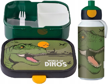 MEPAL śniadaniówka i bidon BEZ BPA DINOZAUR T-REX zestaw lunchbox butelka z ustnikiem do zmywarki