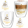 VIALLI DESIGN AMO zestaw 2 szklanki termiczne do kawy herbaty deserwów z podwójna ścianką świąteczne 220 ml 