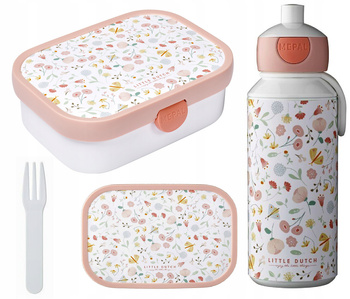 MEPAL LITTLE DUTCH zestaw BEZ BPA śniadaniówka lunch box oraz butelka bidon dziecka MOTYLE