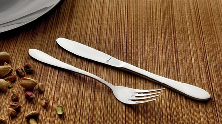 Sztućce Amefa Sonate zestaw 24 sztuki grube klasyczne eleganckie dla 6 osób bez wzoru ze stali 18/10