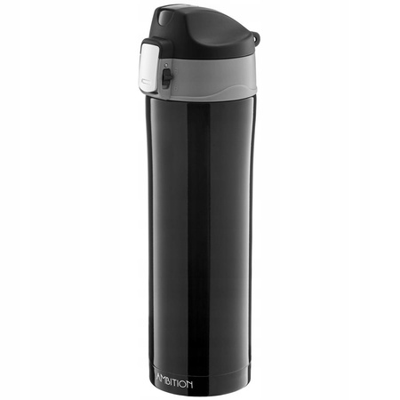 Ambition kubek termiczny Glossy próżniowy czarny nierdzewny na kawę herbatę gorące napoje do pracy auta 420 ml