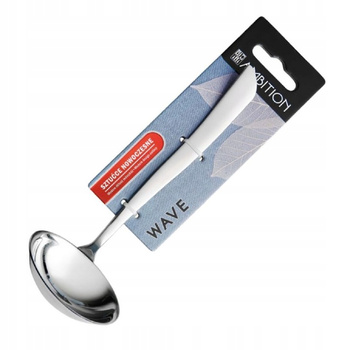 Ambition sztućce Wave czerpak łyżka do sosu ze stali nierdzewnej mała nabierka nalewak nierdzewny bez wzoru do zmywarki