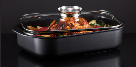 Ambition brytfanna Magnat 7,5 l z powłoką nieprzywierającą na indukcję gaz do piekarnika z aromatyzerem 40 cm