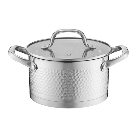 Ambition 8 garnki Bubble z tłoczonym wzorem stalowe nierdzewne tradycyjne na indukcję gaz komplet garnków ze stali nierdzewnej