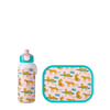 MEPAL zestaw 3 lunchbox śniadaniówka dla dziecka pojemnik bento na kanapki owoce bidon butelka zwierzęta Leopard Lampart   
